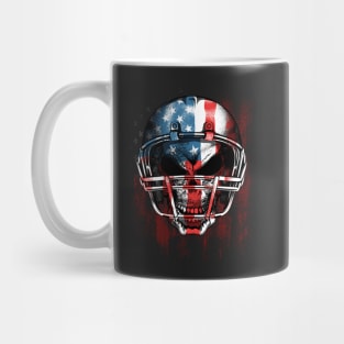 American Football USA Flag Skull Helm Mug